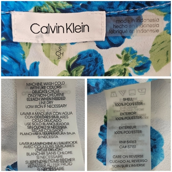 Calvin Klein floral blouse with pockets / Women's Small - Picture 7 of 8